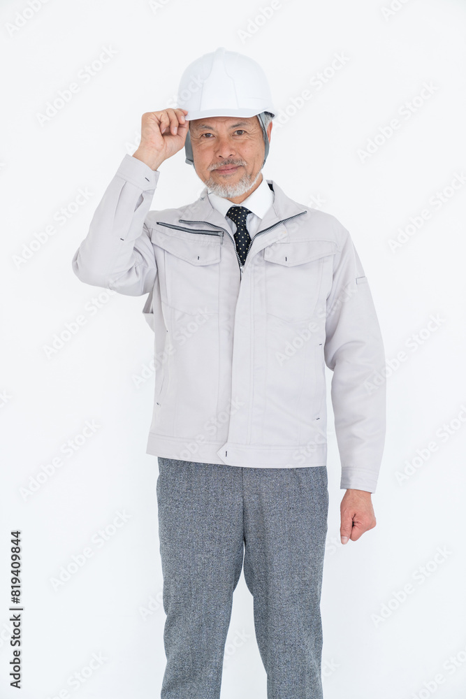 シニア男性 ビジネス 作業服 シニア男性 ビジネス 作業服