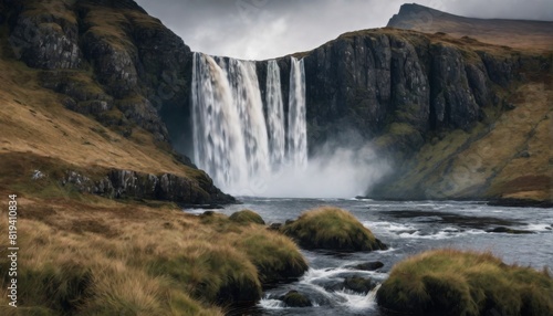 cinematischer wasserfall, island, schottland, norwegen