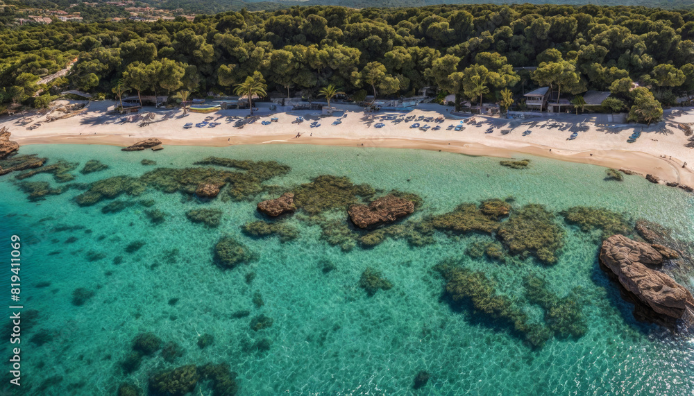 Obraz premium Küstenlandschaft mit Sandstrand, Italien, Spanien
