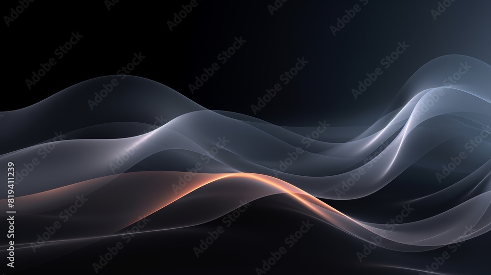 The image is a dark background with a glowing, abstract wave of blue and orange light in the foreground. The image is a dark background with a glowing, abstract wave of blue and orange light in the foreground.