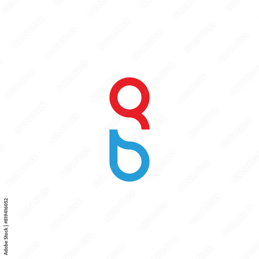 letters Q and B unique simple logo symbol vector letters Q and B unique simple logo symbol vector