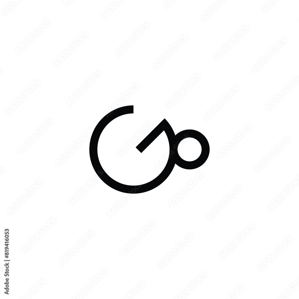 letters G and o connected simple vector symbol logo letters G and o connected simple vector symbol logo