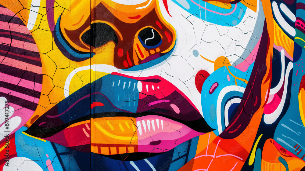 a background inspired by urban street art, featuring bold murals and graffiti with vibrant colors, reflecting the energetic and creative spirit of city life