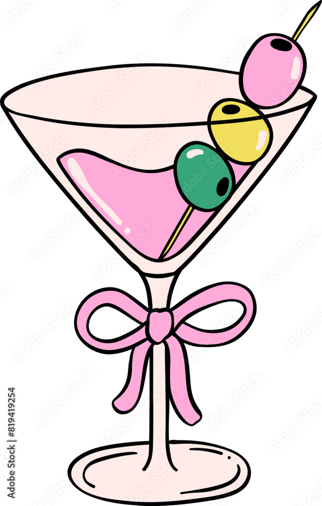 Retro Pickleball martini cocktail Retro Pickleball martini cocktail