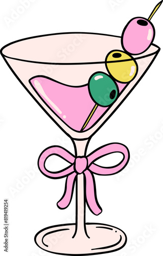 Retro Pickleball martini cocktail