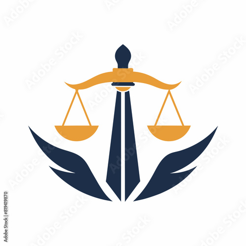 justice symbol, icon, logo on white vector illustration