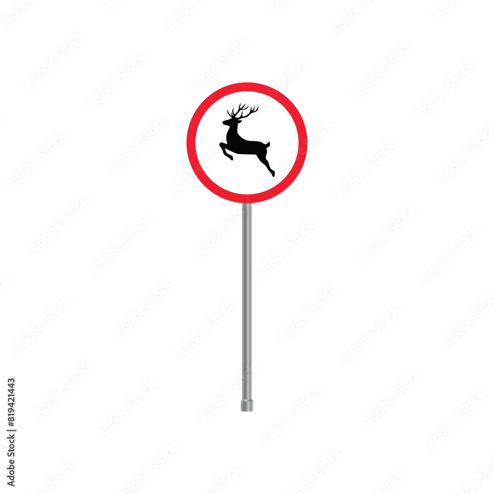 Wild Animals Crossing Traffic Sign Wild Animals Crossing Traffic Sign