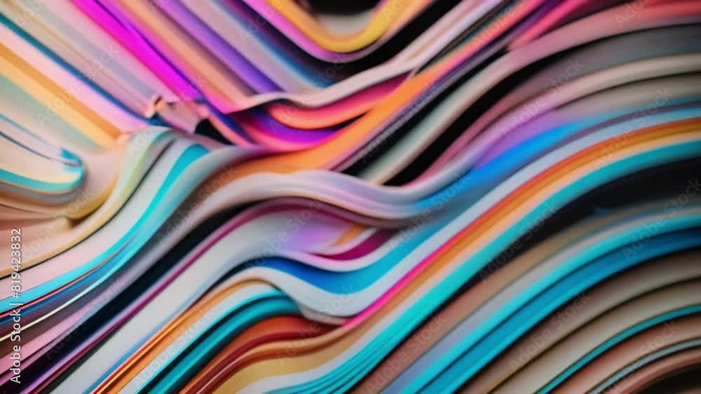 A dynamic visual experience is created through the use of 3D rendering, where moving colored lines gracefully dance across a backdrop of vivid colors A dynamic visual experience is created through the use of 3D rendering, where moving colored lines gracefully dance across a backdrop of vivid colors