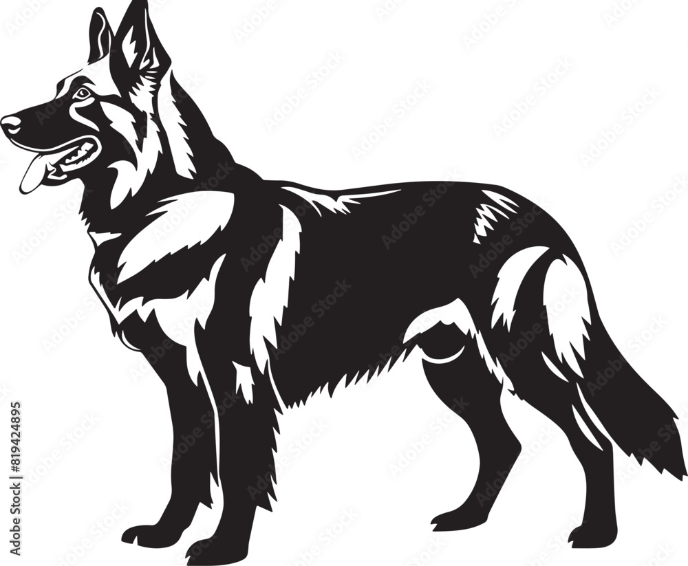 German Shepherd silhouette Vector German Shepherd silhouette Vector