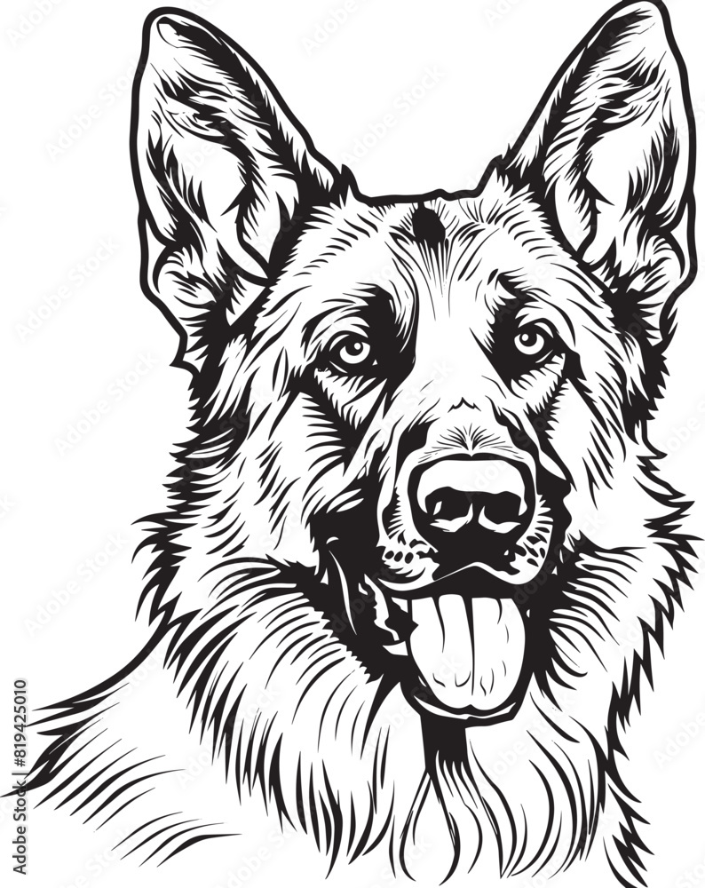 Fototapeta premium German Shepherd silhouette Vector