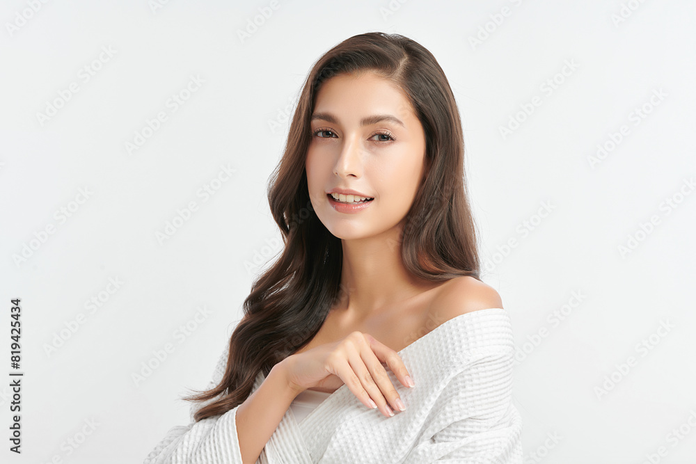 Beautiful young asian woman with clean fresh skin on white background, Face care, Facial treatment, Cosmetology, beauty and spa, Asian women portrait. Beautiful young asian woman with clean fresh skin on white background, Face care, Facial treatment, Cosmetology, beauty and spa, Asian women portrait.