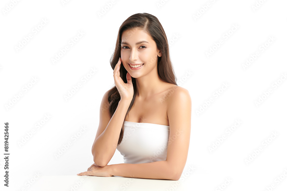 Beautiful young asian woman with clean fresh skin on white background, Face care, Facial treatment, Cosmetology, beauty and spa, Asian women portrait. Beautiful young asian woman with clean fresh skin on white background, Face care, Facial treatment, Cosmetology, beauty and spa, Asian women portrait.