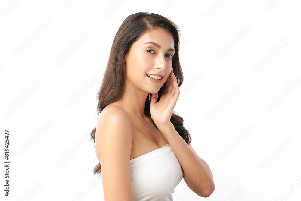 Beautiful young asian woman with clean fresh skin on white background, Face care, Facial treatment, Cosmetology, beauty and spa, Asian women portrait. Beautiful young asian woman with clean fresh skin on white background, Face care, Facial treatment, Cosmetology, beauty and spa, Asian women portrait.