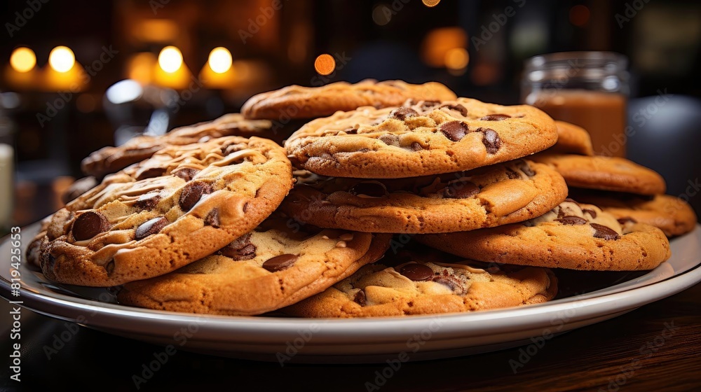 a pile of crunchy and sweet chocolate cake with a sprinkling of chocolate chips on top on a plate a pile of crunchy and sweet chocolate cake with a sprinkling of chocolate chips on top on a plate