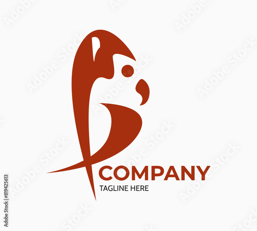 Simple elegant modern bird logo design