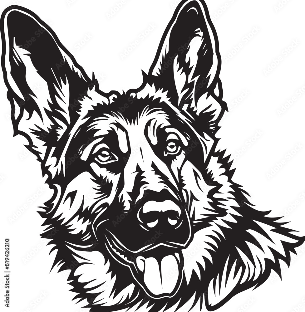 Obraz premium German Shepherd silhouette Vector