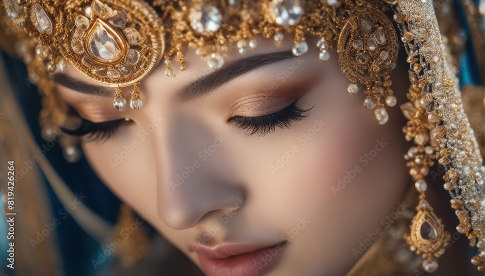 Frau close up geschminkt Frau close up geschminkt