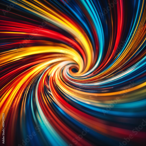 A vibrant and colorful abstract design  featuring a swirling pattern of red  yellow  blue  and green hues.