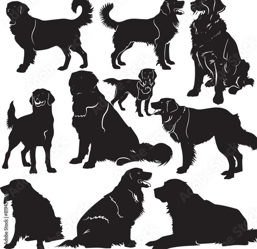 golden retriever silhouette vector 