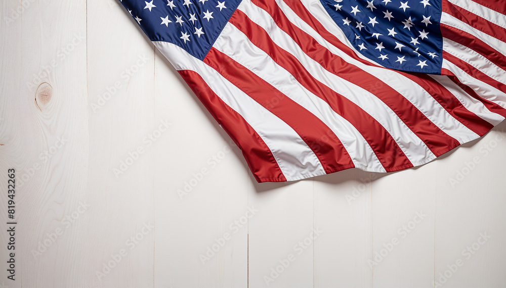 Obraz premium american flag on a wooden background