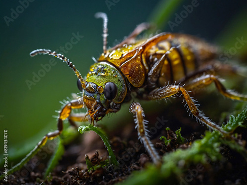 Macro Photography of a Colorful Bug, AI Generative