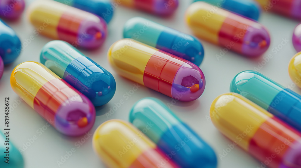Colorful pills medicine capsule Colorful pills medicine capsule