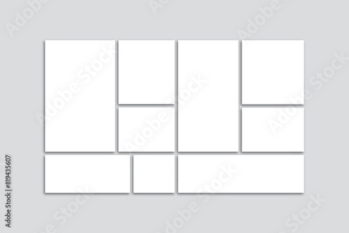 Mood board background Set of photo collage template Mosaic picture frame