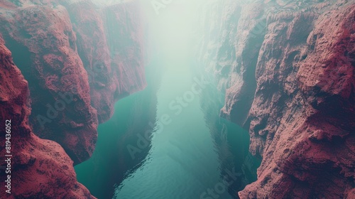 A deceptive canyon, seemingly shallow above but plunging into endless depths below. photo