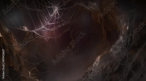 spider web in the cave. 4k video photo