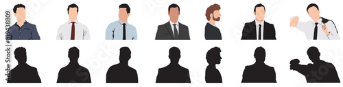 businessman profile set