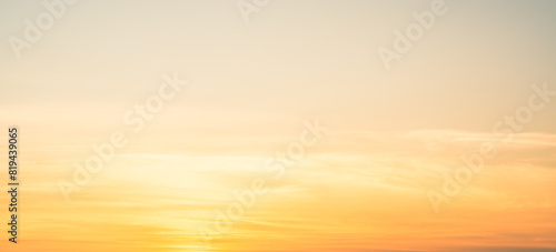 Canvas Print Orange sunset sky with clouds