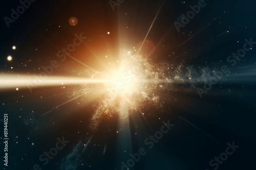 light with lens flare and dust particles