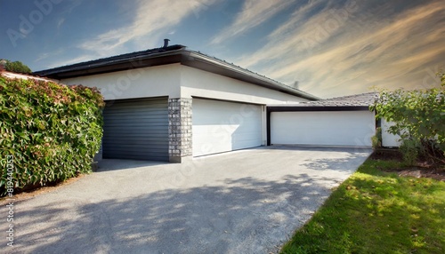 modern house car garage and driveway