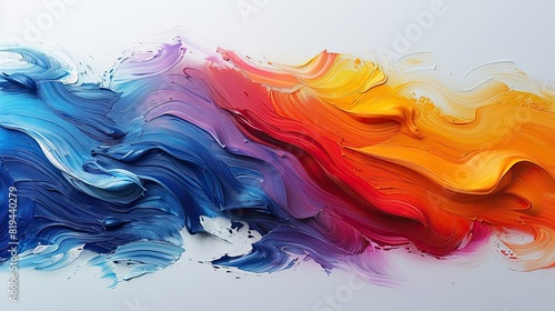  abstract painting colorful picture with acrylic white background  photo