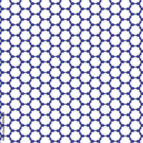 Blue and white color seamless pattern texture and template. 