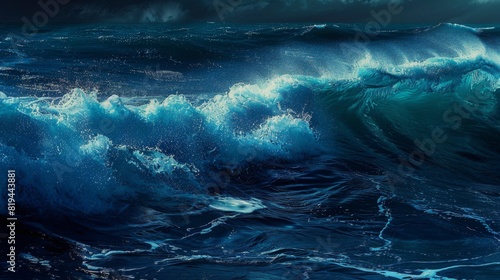 deep blue pacific ocean waves, website banner and background #819443881