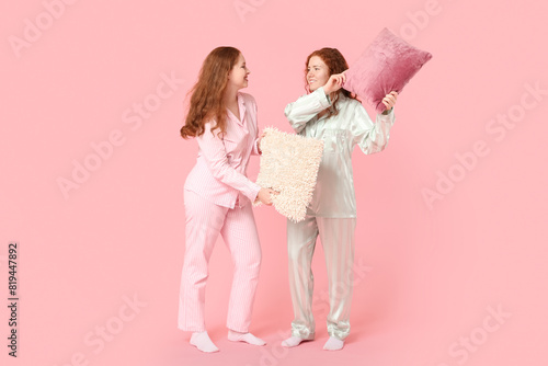 Happy redhead sisters in pa...