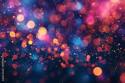 Colorful Bokeh Background with Soft lights and circles of light, colorful lights, dark background