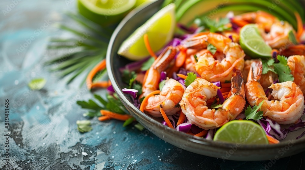 Beach Picnic Background with Shrimp, Avocado, and Cabbage Slaw
Beach Picnic Background with Shrimp, Avocado, and Cabbage Slaw