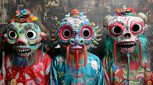 Colorful Traditional Masks Display