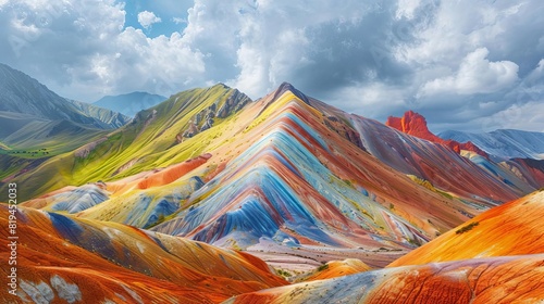 Explore the biodiversity of flora and fauna that call rainbow mountains home photo