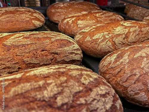 Freshly Baked Artisan Sourdough Bread Display