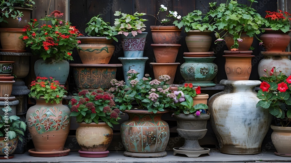 Meticulously Arranged Pots and Planters Showcase the Passion and Dedication of a Devoted Container Gardener