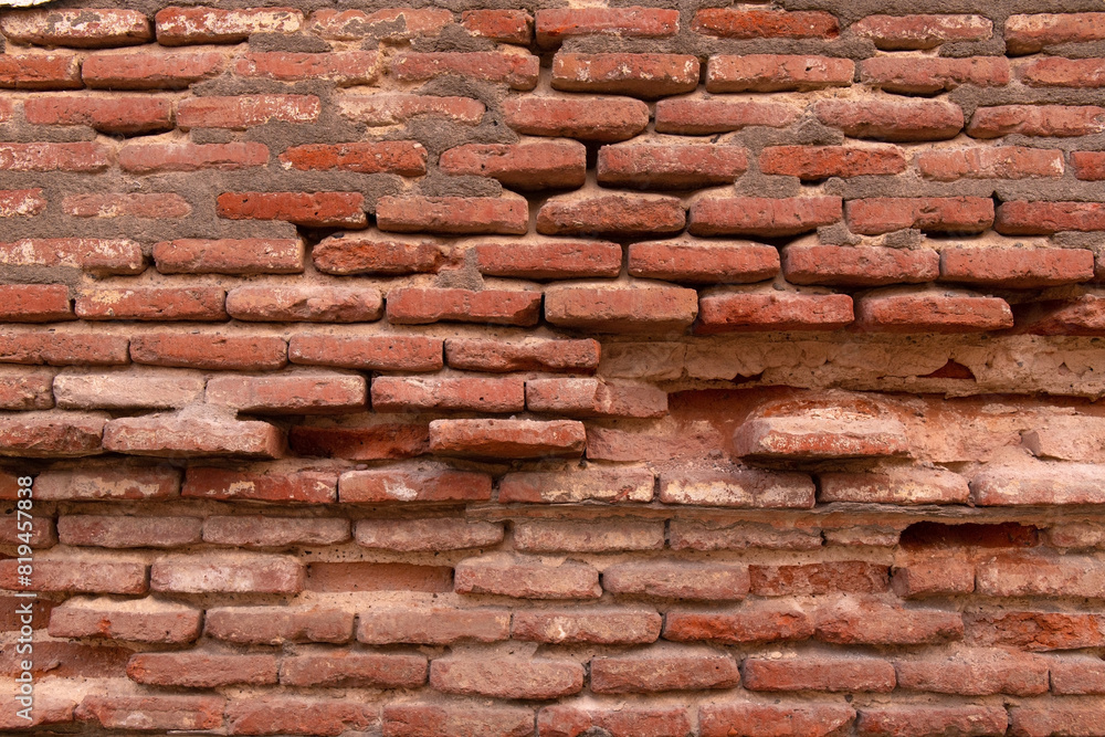 Fototapeta premium Old red brick wall.