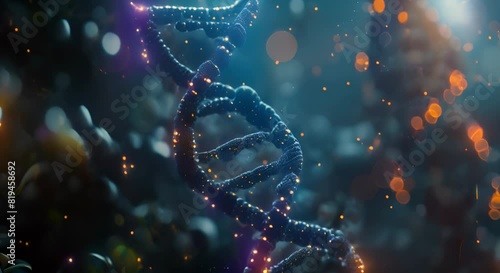  intricate details of gene and DNA Clear and sharp focus, along with bright light, illuminate the subject in stunning 16K resolution, offering a glimpse into the wonders of life photo