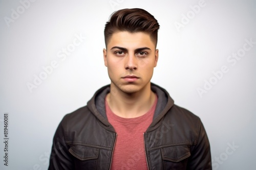 portrait of handsome young man on white background
