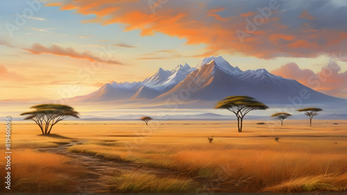 sunset in the desert