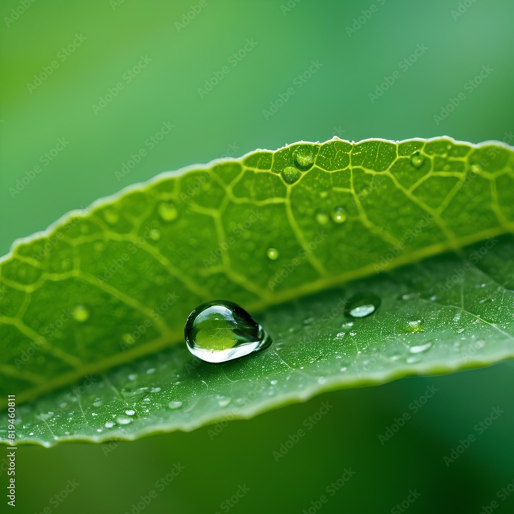 water droplet on the surface of a green leaf water droplet on the surface of a green leaf