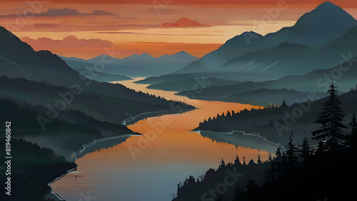 sunrise in the mountains