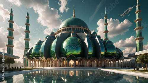 AI image generates the future architecture of the mosque